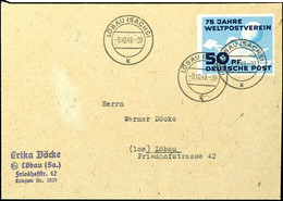 50 Pfg Weltpostverein Auf Orts-FDC Von "LÖBAU (SACHS) 9.10.49", Tadellose Erhaltung, Mi. 400.-, Katalog: 242FDC BF - Sonstige & Ohne Zuordnung