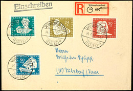 12 - 50 Pfg Bach, 4 Werte Komplett Auf Satz-R-FDC Von "WÜNSCHENDORF 14.6.50" Nach Sulzbach Mit Ankunftsstempel, Tadellos - Other & Unclassified