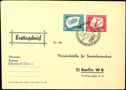 12 + 24 Pfg Wintersportmeisterschaften, Beide Werte Komplett Auf FDC Von Mit ESST "OBERHOF (THÜR.) 3.2.51" Nach Berlin,  - Andere & Zonder Classificatie