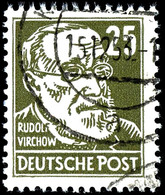 25 Pfg. Köpfe, Gewöhnliches Papier, Bedarfsgestempelt, Gepr. Tichatzky BPP, Mi. 450,-, Katalog: 334z O - Sonstige & Ohne Zuordnung