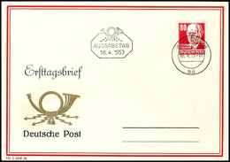 80 Pfg Köpfe Auf Blanko-Schmuck-FDC Von "BERLIN W8 16.4.53", Tadellos, Fotoattest Paul BPP "Die Briefmarke Und Die Stemp - Altri & Non Classificati