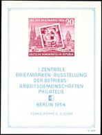 Blockausgabe "Erste Zentrale Briefmarkenausstellung Der Betriebsarbeitsgemeinschaften Philatelie, Berlin", Wasserzeichen - Sonstige & Ohne Zuordnung