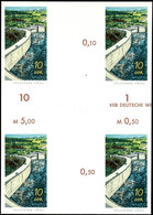 5 - 20 Pfg Talsperren, 4 Werte Komplett Als Geschnittene Phasendrucke, Je Bogenherzstück Mit 4 Werten, Tadellos Postfris - Sonstige & Ohne Zuordnung