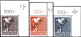 1 - 5 M. Schwarzaufdruck Mit Bogenecken Oben (3 M. Rechts, Sonst Links), 4 Höchstwerte Komplett, Tadellos Postfrisch, De - Other & Unclassified