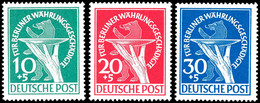 10-30Pfg. Währungsgeschädigte, Komplett, Postfrisch, Fotoattest Schlegel D. BPP, 30 Pfg. Zusätzlich Geprüft, Mi.350,-, K - Other & Unclassified