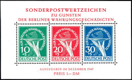 Währungsgeschädigten Block Mit Plattenfehler I, Postfrisch, Fotoattest Schlegel D. BPP, Mi. Ohne Preis, Katalog: Bl1I  * - Autres & Non Classés