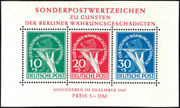 Blockausgabe "Währungsgeschädigte", Plattenfehler III "grüner Punkt Rechts Am Handgelenk", Tadellos Postfrisch, Unsignie - Other & Unclassified