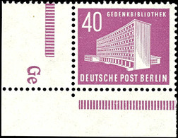 40 Pfg Berliner Bauten, Eckrandstück Unten Links Mit Druckerzeichen "Ge", Postfrisch, Mi. 150.-, Katalog: 122DZ ** - Sonstige & Ohne Zuordnung
