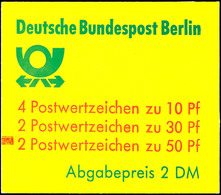 Markenheftchen Burgen Und Schlösser Reklame D, 4. Deckelseite In Type D, Mit Zählbalken, Auf Feld 3 Mit Plattenfehler XX - Autres & Non Classés