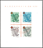 Blockausgabe "Deutsches Rotes Kreuz", Type I, Entwertet Mit Rotem Sonderstempel "Freiburg (Breisgau), Henri Dunant, Grün - Altri & Non Classificati