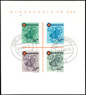 Rotes Kreuz-Block, Type I/I, Mit 2 Stempeln "KOBLENZ 13.6.49" , Tadellos, Geprüft Schlegel BPP, Fotoattest Straub BPP, M - Sonstige & Ohne Zuordnung