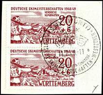 10 Und 20 Pfg. Skimeisterschaften Je Senkr. Paar, 10 Pfg. Type XV Und XVIII, 10 Pfg. Type I, Je Mit Ersttagsstempel Auf  - Altri & Non Classificati