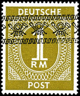 1 RM Ziffer Mit Bandaufdruck, Postfrisch, Geprüft Dr. Dub Und Schlegel BPP Mit Fotoattest, Mi. 1.200.-, Katalog: AIX/I * - Sonstige & Ohne Zuordnung