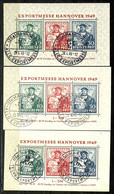 Hannovermesse-Block, 3mal, Gestempelt, Mi. 1050,-, Katalog: Bl.1a O - Sonstige & Ohne Zuordnung