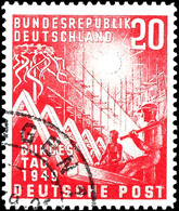 20 Pfg. Bundestag Mit Plattenfehler "waagrecht Farbstrich Rechts Oben Im T Von POST", Gestempelt, Tadellos, Mi. Ohne Pre - Other & Unclassified