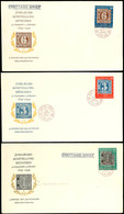 10 - 30 Pfg 100 Jahre Deutsche Briefmarken, 3 Werte Komplett, Je Auf Blanko FDC Mit Roten ESST "MÜNCHEN 30 SEPT. 1949",  - Altri & Non Classificati