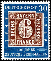 30 Pfg. 100 Jahre Briefmarken Mit Plattenfehler "Schrift Der Linken Spalte Deutlich Verdickt", Postfrisch, Geprüft Schle - Sonstige & Ohne Zuordnung