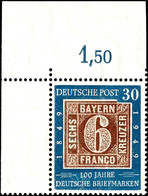 30 Pfg "100 Jahre Deutsche Briefmarken", Plattenfehler V "Bruch Im Linken Schenkel Des A In Franco" (Feld 1), Tadellos P - Andere & Zonder Classificatie