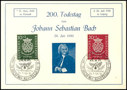 10 U. 20 Pfg. Bach Mit Ersttagssonderstempel "NÜRNBERG 28.7.50" Auf Illustrierter Ersttagskarte, Mi. 600.-, Katalog: 121 - Other & Unclassified