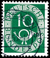 10 Pfg Posthorn Mit Wasserzeichen Vb, Tadellos Gestempelt Maschinenstempel "BREMEN ..7.53", Sehr Seltene Wasserzeichen-A - Sonstige & Ohne Zuordnung