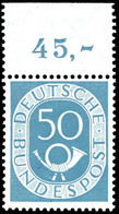 50 Pfg Posthorn Mit Oberrand Und RWZ, Tadellos Postfrisch, Unsigniert, Mi 270,-, Katalog: 134P OR ** - Other & Unclassified