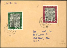 10 + 5 Und 20 + 5 Pfg Marienkirche Auf Portogerechtem FDC Von "(24a) HAMBURG 30.8.51" Nach Pittsfield / USA, Ausgabetypi - Sonstige & Ohne Zuordnung