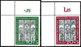 10 Pfg Und 20 Pfg Marienkirche, Luxussatz Vom Eckrand Oben Links (Feld 1), Tadellos Postfrisch, Mi. 200.-++, Katalog: 13 - Autres & Non Classés