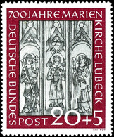 20 Pfg. Marienkirche Mit Plattenfehler "Sprung Im Mittleren Fresko über Figur", Postfrisch, Winzig Bügig, Fotobefund Sch - Altri & Non Classificati