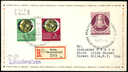 10 Und 20 Pfg Nationale Briefmarkenausstellung Wuppertal In Mischfrankatur Mit Berlin 40 Pfg Glocke Links Auf Portogerec - Sonstige & Ohne Zuordnung