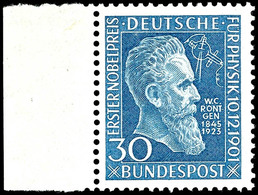 30 Pfg Röntgen, Wz. 4 Z, Linkes Randstück, Postfrisch, Kleine Rote Signatur, Mi. 320.-, Katalog: 147Z ** - Other & Unclassified