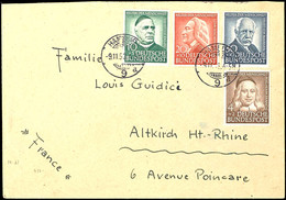 4 - 30 Pfg Helfer Der Menschheit, 4 Werte Komplett, Auf Satzbrief Von "HAMBURG 9.11.53" Nach Altkirch Ht.-Rhine / Frankr - Sonstige & Ohne Zuordnung