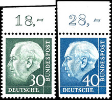 5 - 40 Pfg. Heuss Lumogen, Einheitlich Vom Oberrand, 10 Pfg. In 2 Nuancen, Postfrisch, Katalog: 179/260y ** - Other & Unclassified