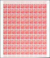 20 Pfg Heuss, Originalbogen Zu 100 Werten, Walzendruck, Mit Druckerzeichen "1" (Pos. 2a), Tadellos Postfrisch, Unsignier - Sonstige & Ohne Zuordnung