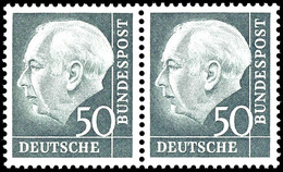 50 U. 60 Pfg. Heuss, Waagerechte Paare, Postfrisch, Fotoattest Schlegel A. BPP, Mi. 920.-, Katalog: 189,190 ** - Sonstige & Ohne Zuordnung