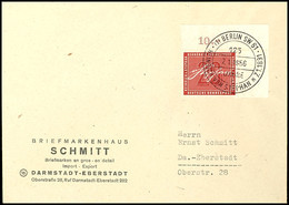 20 Pfg Heinrich Von Stephan Mit Rechter Oberer Bogenecke Auf FDC Mit ESST "BERLIN SW 61 7.1.1956" Nach Darmstadt-Ebersta - Sonstige & Ohne Zuordnung