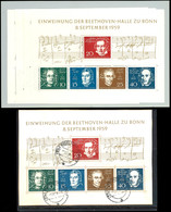 Beethoven-Block 3 Mal Postfrisch Und 2 Mal Gestempelt, Davon Ein Mal Auf Briefstück, Mi. 175.-, Katalog: Bl.2(5) **/o/BS - Autres & Non Classés