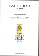 10 Pfg Tag Der Briefmarke 1977, Mit Plattenfehler I Auf ETB 24/1977, Katalog: 948I ETB - Sonstige & Ohne Zuordnung