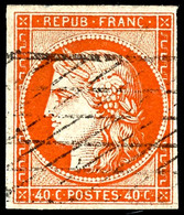 40 C. Rotorange, Voll Bis Breitrandig, Gestempelt, Tadellos, Mi.550,-, Katalog: 5a O - Otros & Sin Clasificación