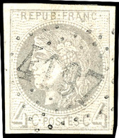 4 C. Bordeaux, Grau, Allseits Gut Gerandet, Mit GC "4197", Tadellos, Geprüft Brun, Mi.250,-, Katalog: 38a O - Sonstige & Ohne Zuordnung