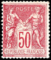 50 C. Sage Karmin Auf Rosa, Type II, Ungebraucht, Mi.220,-, Katalog: 81II * - Autres & Non Classés