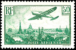 1936, 50 Fr. Flugpost Grün, Ungebraucht (gummimatte Stelle), Private Signatur, Yvert Nr. 14, Yvert 1100,-, Katalog: 311a - Sonstige & Ohne Zuordnung