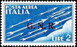 2 Lire Flugpost-Marke Mit Aufdruck "G. N. R." - Ausgabe Brescia, Tadellos Postfrisch, Fotoattest Olvia, Sassone 3.800.-  - Otros & Sin Clasificación