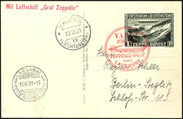 1 Fr. Zeppelin Mit Rotem Sonderstempel Auf Zeppelinkarte Der Lausanne-Fahrt Nach Berlin, Fototattest Leder BPP, Katalog: - Sonstige & Ohne Zuordnung