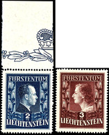 1951, 2 - 3 Fr. Fürstenpaar In B-Zähnung, Dabei Die 2 Fr. Mit Oberrand, Tadellos Postfrisch, Unsigniert, Mi. 350.-, Kata - Altri & Non Classificati