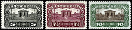 1919, 5 - 10 Kr. Parlamentsgebäude, Gezähnt 11 1/2 : 12 1/2, 3 Werte Komplett, Tadellos Postfrisch, Unsigniert, Seltene  - Altri & Non Classificati