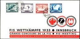 1933, 12 - 50 G FIS, 4 Werte Komplett Auf Entsprechendem Schmuck-Umschlag Mit Sonderstempel "INNSBRUCK FIS-WETTKÄMPFE 13 - Autres & Non Classés