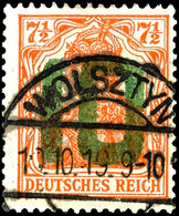 10 A. 7 1/2 Pfg Germania Orange, Tadellose, Von Feld 69 Stammende Marke Mit Klarem Stempel "WOLSZTYN 10.10.19", Gepr. Pe - Pologne