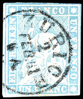 Un Franc, Gut Gestempeltes Prachtstück, Schnitt S. Foto, Mi. 850,--, Katalog: 18II O - Sonstige & Ohne Zuordnung