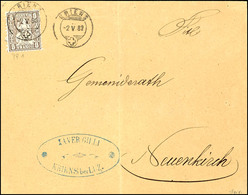 1881, 5 C. Sitzende Helvetia, Dunkelbraun, Abart "Doppelprägung, Eine Davon Kopfstehend", Portogerechte Einzelfrankatur  - Sonstige & Ohne Zuordnung