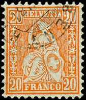 1881, 20 Rp. Rötlichorange, Sitzende Helvetia, Tadellos Gestempelt "TURBENTHAL .. XI 81" (Stempelgruppe 149), Fotobefund - Autres & Non Classés